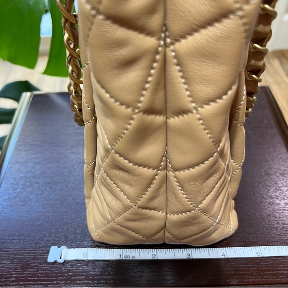 CHANEL Lambskin Small Quilted CC Tote Beige - Picture 11 of 15